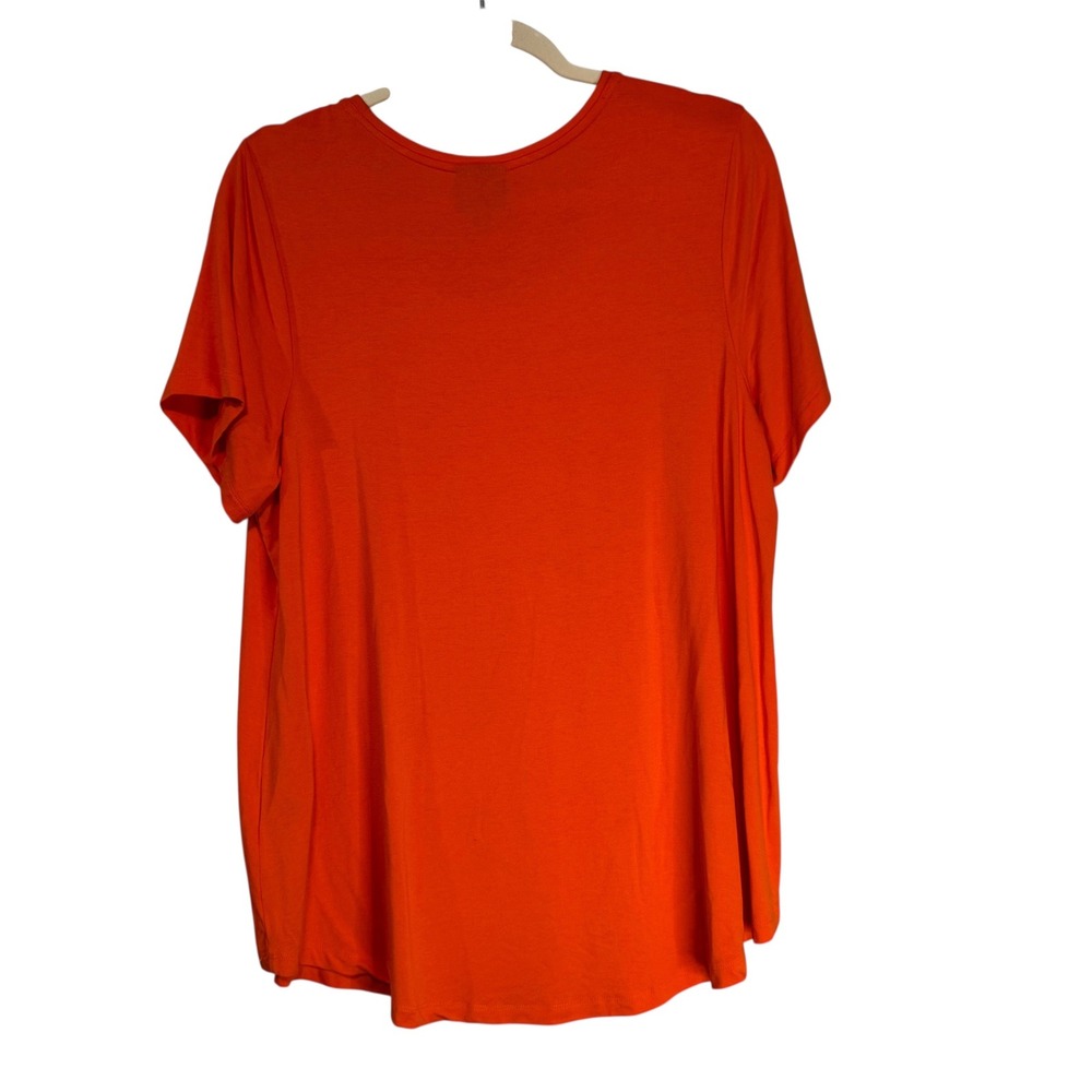 JM Collection Orange Scoop Neck Short Sleeve T-Shirt Plus Size 0X SP22 88144 - Picture 8 of 10